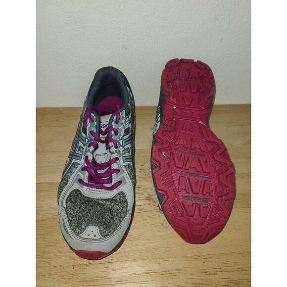Asics Womens Gel Venture 6 1012A504 Gray Purple Running Shoes Lace Up Size 8 - Picture 3 of 4